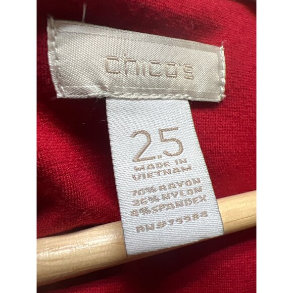 Chico's Zahara Sleeveless Red Knit Stretch Pencil Dress - Picture 6 of 8